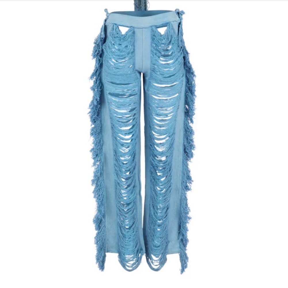 Thrifts + Threads Alaia Denim Pants XXS Petite Festival Rave